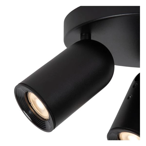 Lucide PUNCH - Ceiling spotlight - Ø 21 cm - 3xGU10 - Black - detail 1